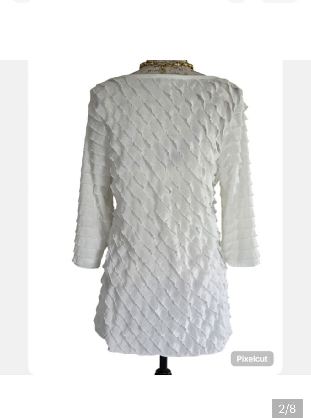 Only 9 White Ruffled Blouse. - Picture 2 of 8